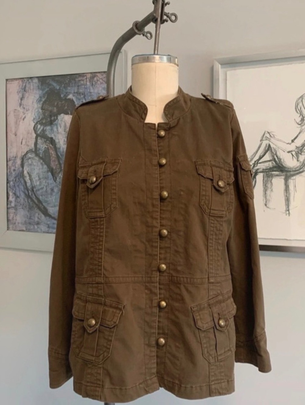 Jean Star Military Jacket Brown Women’s Boho Retro